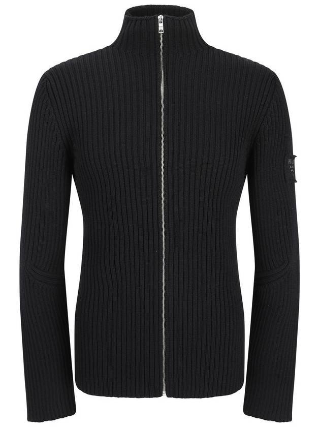 knit zip up jacket black - PRADA - BALAAN 2