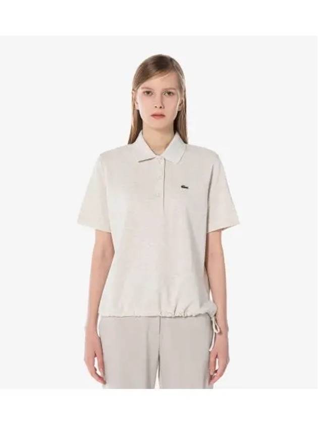 Women s side ribbon polo shirt cream - LACOSTE - BALAAN 1