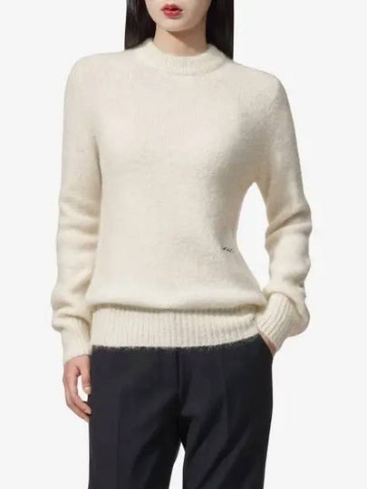 Alpaca Wool Blend Knit Top White - GANNI - BALAAN 2