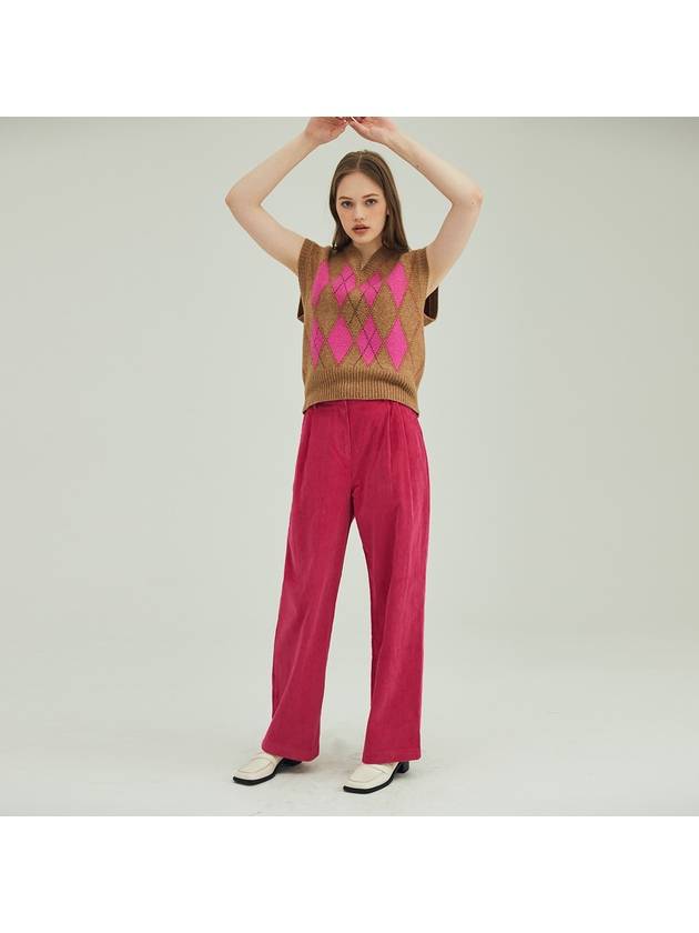 Corduroy Two Tuck Pants Pink - OPENING SUNSHINE - BALAAN 3