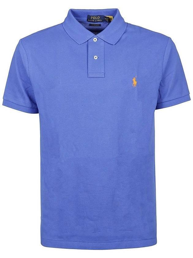 Men's Yellow Embroidered Logo Short Sleeve PK Shirt Light Blue - POLO RALPH LAUREN - BALAAN 1