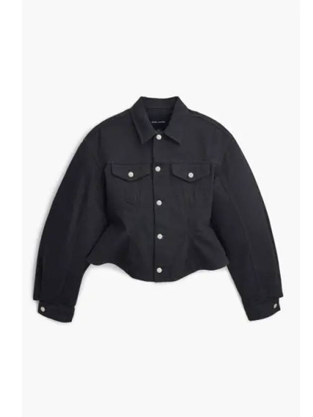 Monochromatic Fluted Denim Jacket Black MJJAW23006BKX - MARC JACOBS - BALAAN 1