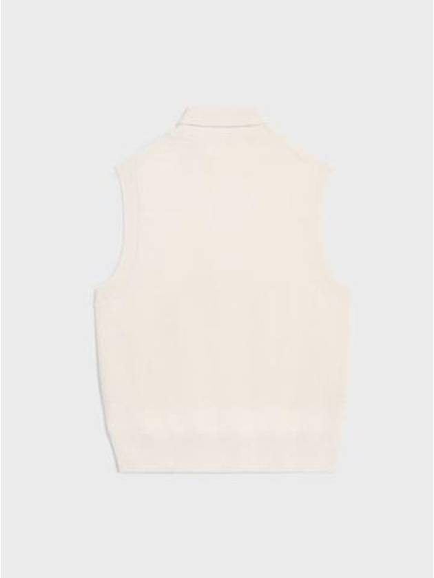 Triomphe Embroidered Turtleneck Sleeveless Off-White - CELINE - BALAAN 5