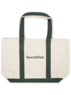 Serif Logo Twotone Tote Bag Cream Moss ACAW232 CR - SPORTY & RICH - BALAAN 1