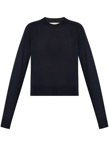 De Coeur Wool Knit Top Navy - AMI - BALAAN 1