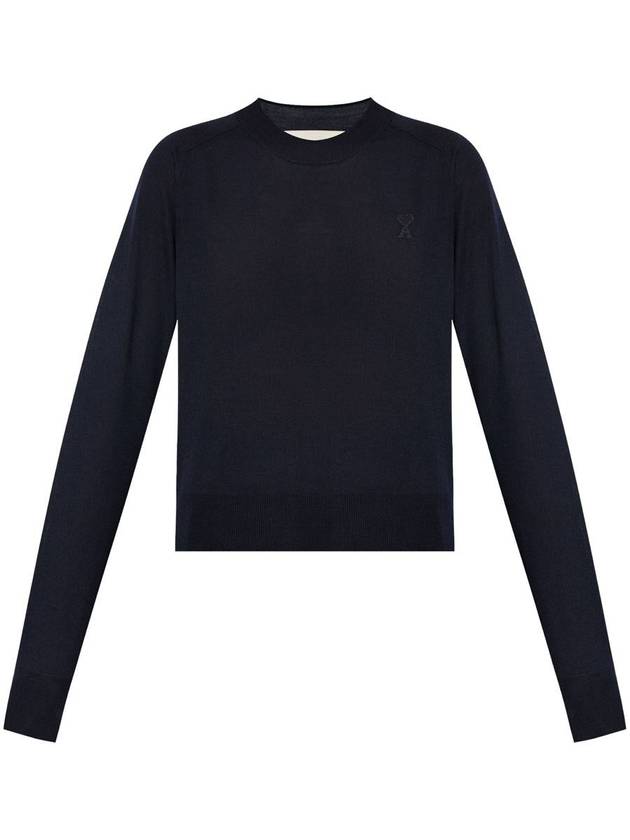 De Coeur Wool Knit Top Navy - AMI - BALAAN 1