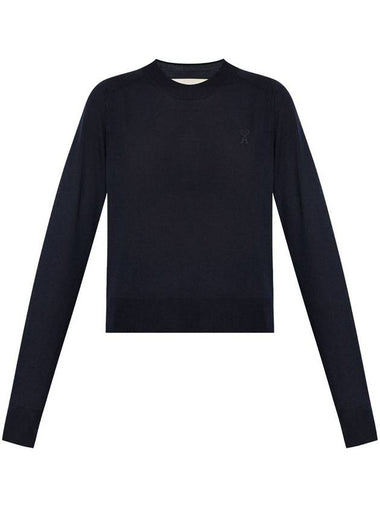 De Coeur Wool Knit Top Navy - AMI - BALAAN 1