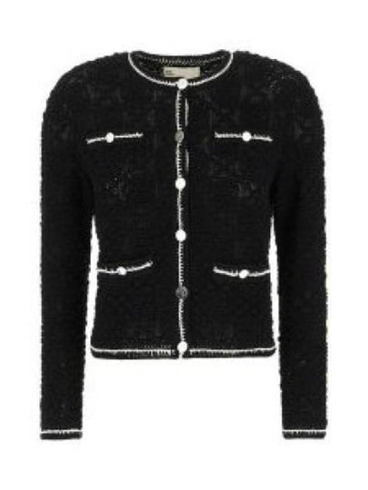 Kendra Logo Lace Cardigan Black - TORY BURCH - BALAAN 2