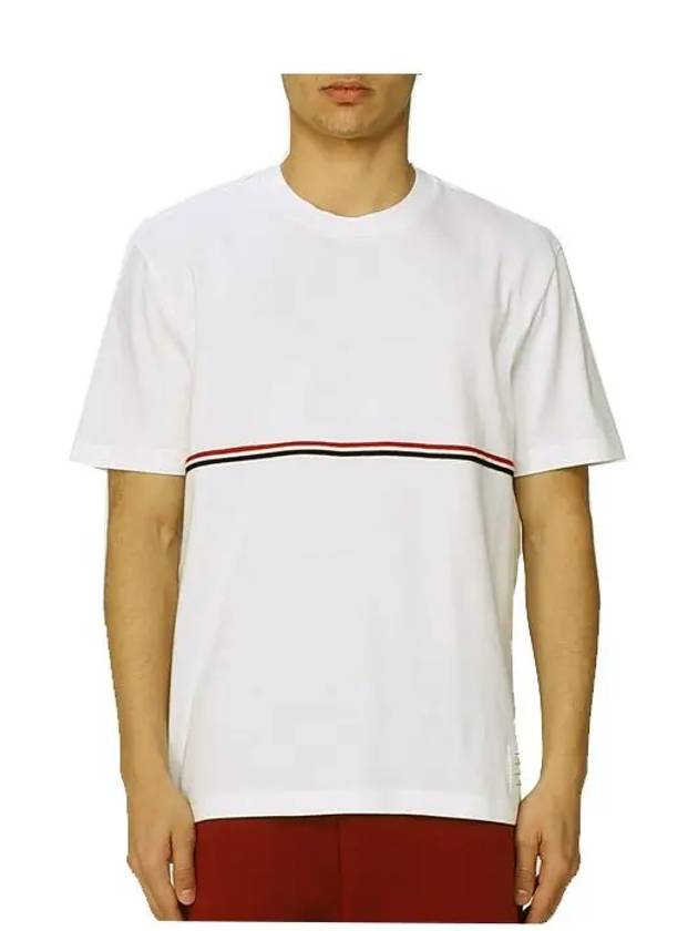 Midweight Jersey Short Sleeve T-Shirt White - THOM BROWNE - BALAAN 7