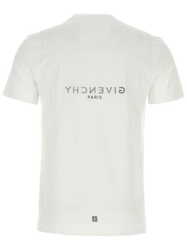 Men's Reverse Logo Round Slim Short Sleeve T-Shirt White - GIVENCHY - BALAAN 3