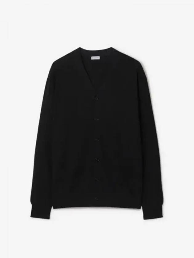 V Neck Wool Cardigan Black - BURBERRY - BALAAN 2