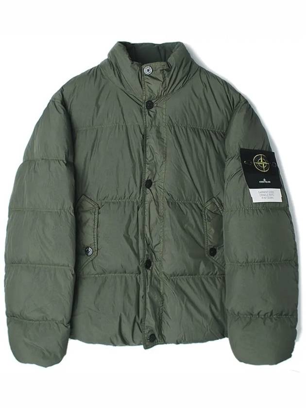 Garment Dyed Crinkle Reps Down Padding Olive - STONE ISLAND - BALAAN 2