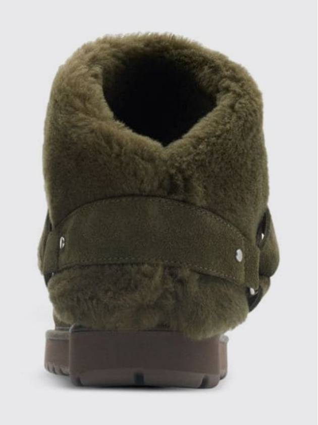 Burberry Shearling Collar Suede Chavi Middle Boots Green - BURBERRY - BALAAN 4