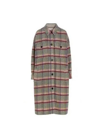 Women s Pontia Check Wool Long Coat MA0024FA A1D26E - ISABEL MARANT - BALAAN 1