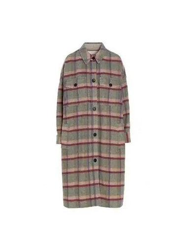 Women s Pontia Check Wool Long Coat MA0024FA A1D26E - ISABEL MARANT - BALAAN 1