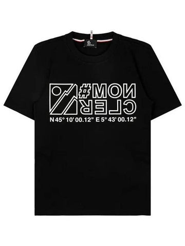 8C00006 83927 999 Men s Logo Print Short Sleeve T Shirt Black 1053982 - MONCLER - BALAAN 1