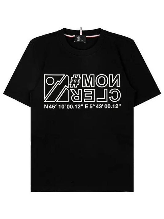 8C00006 83927 999 Men s Logo Print Short Sleeve T Shirt Black 1053982 - MONCLER - BALAAN 1