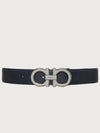 Reversible Gancini Leather Belt Black Navy - SALVATORE FERRAGAMO - BALAAN 2