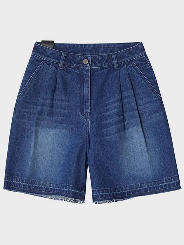 Bermuda Half Denim Shorts Blue - NOIRER FOR WOMEN - BALAAN 9