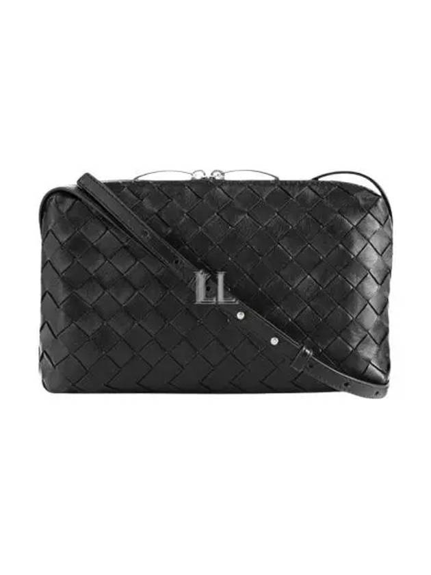 Intrecciato Leather Mini Cross Bag Black - BOTTEGA VENETA - BALAAN 2