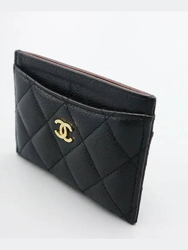 AP0213 Black grained calf caviar skin COCO gold logo classic card holder Matrasse wallet - CHANEL - BALAAN 2