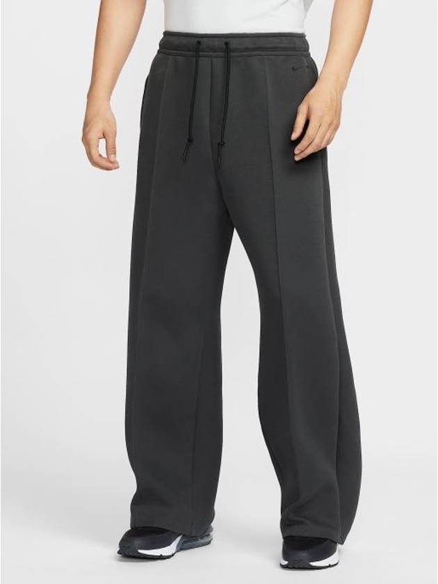 Tech Wide Leg Fleece Track Pants Anthracite - NIKE - BALAAN 2