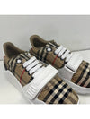 Vintage Check And Leather Sneakers White Archive Beige - BURBERRY - BALAAN 9