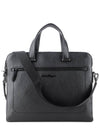 Double Pocket Zipper Briefcase Black - SALVATORE FERRAGAMO - BALAAN 2