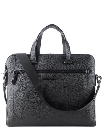 Double Pocket Zipper Briefcase Black - SALVATORE FERRAGAMO - BALAAN 2