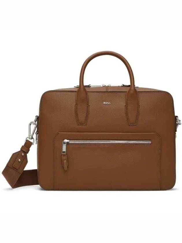 Brown Grain Briefcase 242085M167001 1149635 - BOSS - BALAAN 1