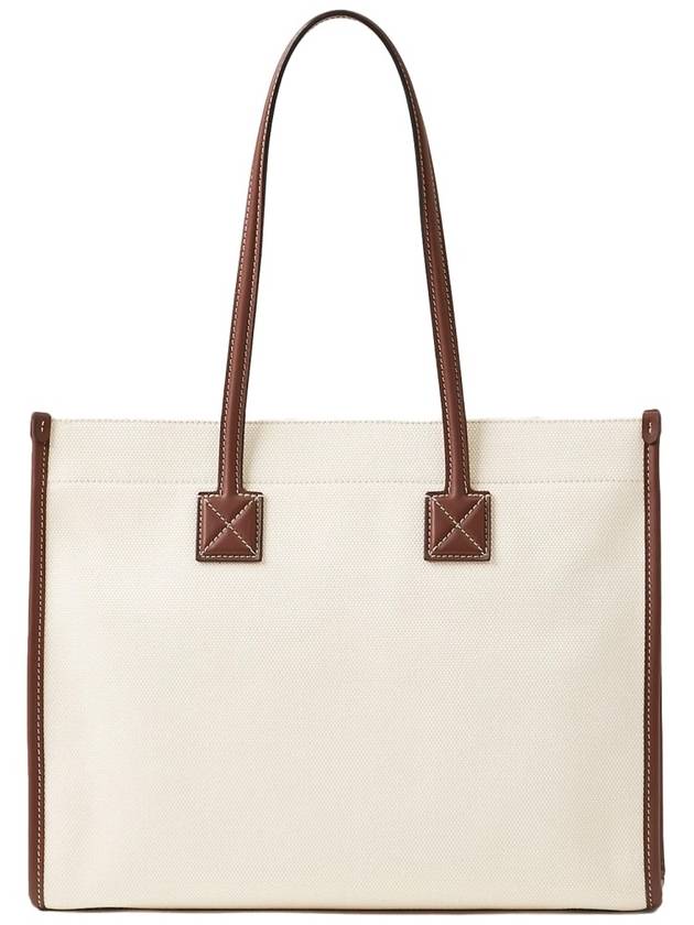 Freya Small Canvas Leather Tote Bag Natural Tan - BURBERRY - BALAAN 3