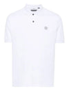 Compass Patch Short Sleeve Polo Shirt White - STONE ISLAND - BALAAN 2