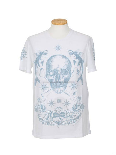 Cotton Skull Fish Short Sleeve T-Shirt White - ALEXANDER MCQUEEN - BALAAN 2