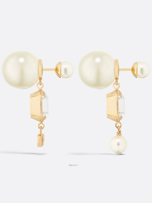 Dior Tribales Earrings Gold Finish Metal White Le - DIOR - BALAAN 4