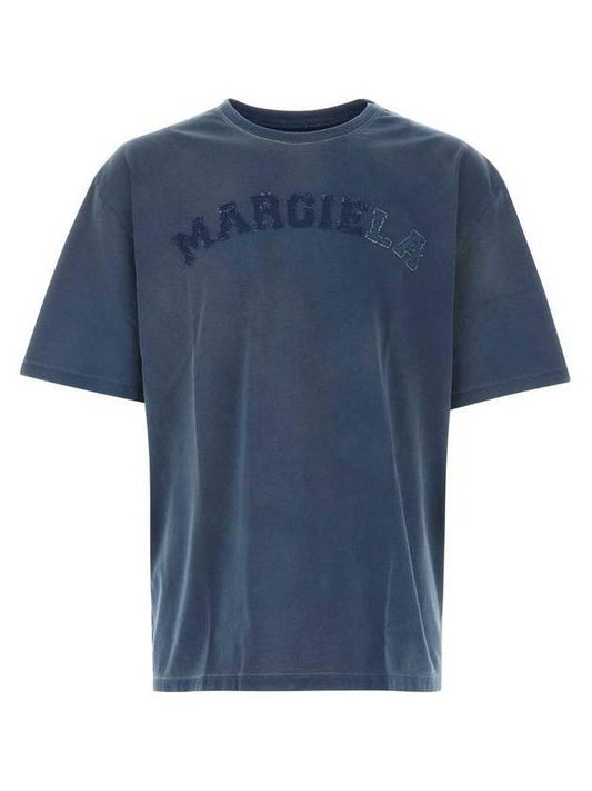 Logo Heavy Jersey Short Sleeve T-Shirt Blue - MAISON MARGIELA - BALAAN 1