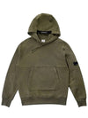 Men's Lens Wappen Fleece Hoodie Khaki - CP COMPANY - BALAAN 1