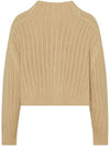 High Neck Back Button Crop Knit Top Beige - MAX MARA - BALAAN 2