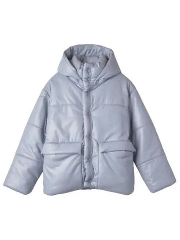 Nanushka Hide Hooded Puffer Padded Jacket Dusty Blue - NANUSHKA - BALAAN 1