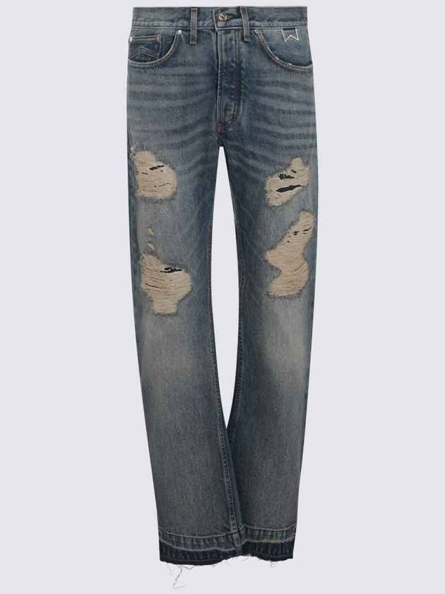 Rhude Blue Cotton Denim Jeans - RHUDE - BALAAN 1