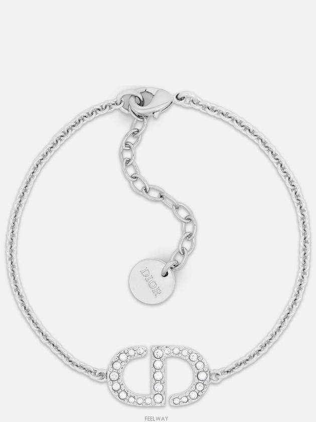 Petit CD Metal Crystal Bracelet Silver - DIOR - BALAAN 2