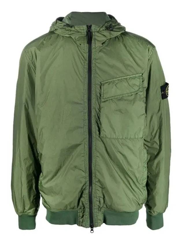 Wappen Patch Nylon Crinklips Hooded Jacket Green - STONE ISLAND - BALAAN 2