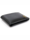 607727 Black leather monogram gold plated East West half wallet - SAINT LAURENT - BALAAN 4