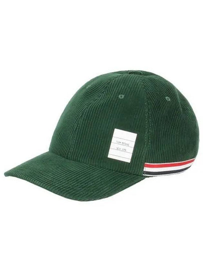 Logo Patch Corduroy Ball Cap Green - THOM BROWNE - BALAAN 2