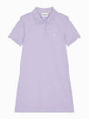 JEANS Women s Lilac Chest Embroidered Logo Polo Dress J222371 VFR - CALVIN KLEIN - BALAAN 1