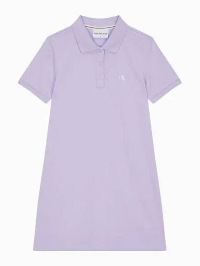 JEANS Women s Lilac Chest Embroidered Logo Polo Dress J222371 VFR - CALVIN KLEIN - BALAAN 2