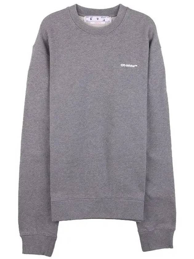 Wave Diag Logo Print Sweatshirt Grey - OFF WHITE - BALAAN 2