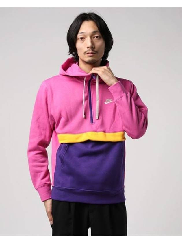 01CW0313600Club Half Zip Up Hooded TshirtPink Purple Yellow - NIKE - BALAAN 10