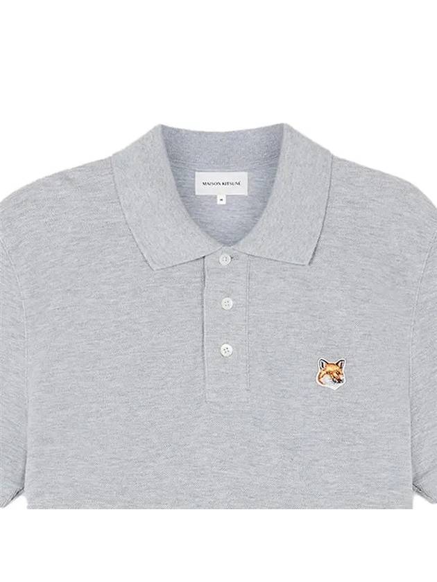 Fox Head Patch Cotton Polo Shirt Grey - MAISON KITSUNE - BALAAN 4