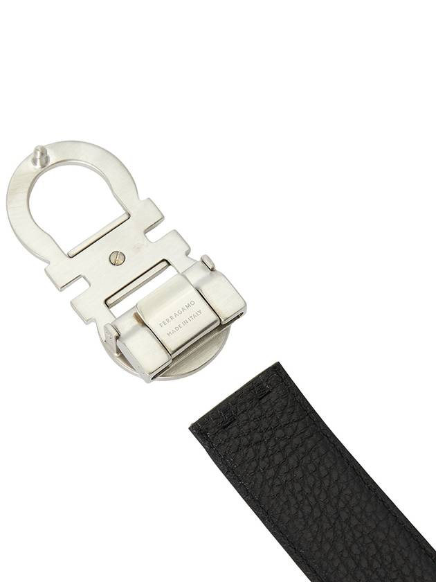 Gancini Reversible Leather Belt Olive - SALVATORE FERRAGAMO - BALAAN 6