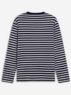 Fox Logo Stripe Long Sleeve T-Shirt Navy - MAISON KITSUNE - BALAAN 3